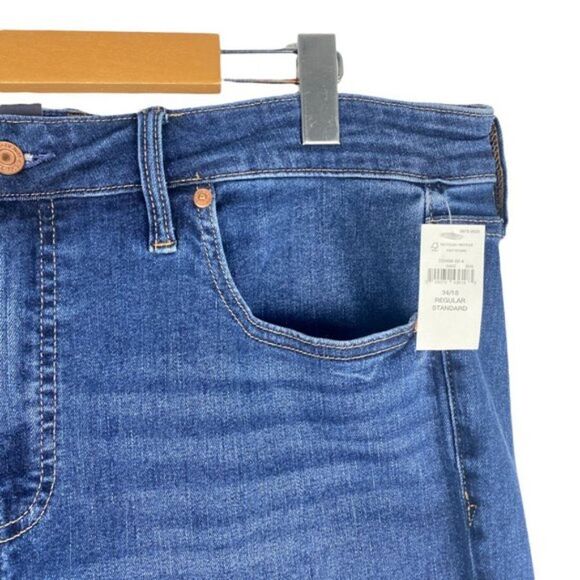 Gap Women's Classic Straight High Rise Stretch Med Indigo Wash Jeans US 34 18 RS - Picture 5 of 12